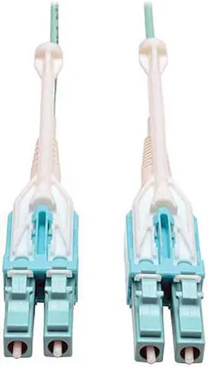 Tripp Lite 10Gb Duplex Multimode 50/125 OM3 LSZH Fiber Patch Cable with Push/Pull Tab Connectors, (LC/LC) - Aqua, 5M (16-ft.) (N820-05M-T)