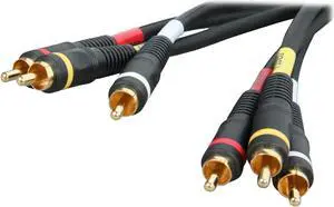 BYTECC Model PV2A-12 12 ft. PREMIUM YRW video/audio AV Cable - GOLD Plated,Black Jacket BYTECC Model PV2A-12 12 ft. PREMIUM YRW video/audio AV Cable - GOLD Plated,Black Jacket
