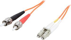 C2G 33164 OM1 Fiber Optic Cable - LC-ST 62.5/125 Duplex Multimode PVC Fiber Cable, Orange (6.6 Feet, 2 Meters)