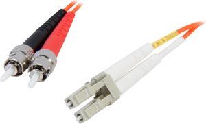 C2G 33165 OM1 Fiber Optic Cable - LC-ST 62.5/125 Duplex Multimode PVC Fiber Cable, Orange (9.8 Feet, 3 Meters)
