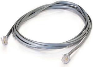 C2G 09600 RJ12 6P6C Straight Modular Cable, Silver (14 Feet, 4.26 Meters)
