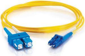 C2G 37470 OS2 Fiber Optic Cable - LC-SC 9/125 Duplex Single-Mode PVC Fiber Cable, Yellow (29.5 Feet, 9 Meters)