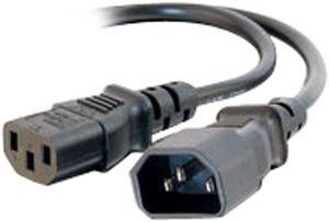 C2G 29965 16 AWG 250 Volt Power Extension Cord - IEC320C14 to IEC320C13, TAA Compliant, Black (2 Feet, 0.60 Meters)