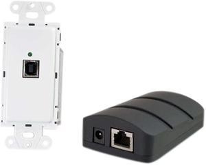 C2G 53878 TruLink USB 2.0 Over Cat5 Superbooster Wall Plate Transmitter to Dongle Receiver Kit