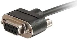 C2G 52180 Serial RS232 DB9 Null Modem Cable with Low Profile Connectors F/F, in-Wall CMG-Rated, Black (35 Feet, 10.66 Meters)