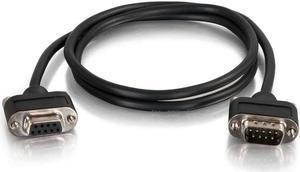 C2G 52187 15ft (4.6m) Serial RS232 DB9 Null Modem Cable with Low Profile Connectors M/F - In-Wall CMG-Rated, Black