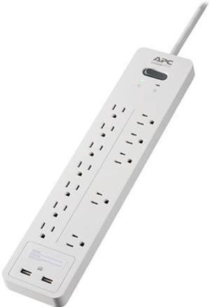 APC 12-Outlet Surge Protector with USB Charging Ports, SurgeArrest Home / Office - White  (PH12U2W)