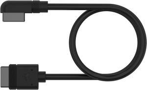 Corsair CL-9011122-WW iCUE LINK Cable, 1x 600mm with Straight/Slim 90° connectors, Black