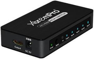 XtremPro 61033 4K2K 4x1 HDMI Switcher w/ Picture-in-Picture (PiP), Wireless Remote Control, Supports Full HD 720p,1080i, 1080p, 3D, 4K2K, for HDTV, Blue-ray, Xbox, PC, Theater Systems etc. - Black