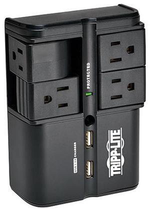 Tripp Lite SK40RUSBB Protect It! 4-Rotatable Outlet Surge Protector, Direct Plug-In, 1080 Joules, 2 USB Charging Ports 3.4A