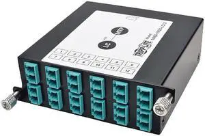 Tripp Lite N484-1M24-LC12 100Gb/120Gb to10Gb Breakout Cassette, 24-Fiber MTP/MPO to ( x12 ) LC Duplex Female to Female
