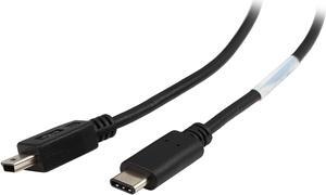 Tripp Lite U040-006-MINI 6 ft. Black USB 2.0 Hi-Speed Cable (5-Pin Mini-B Male to USB Type-C Male)