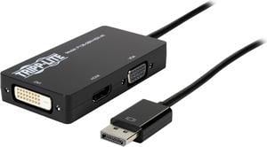 Tripp Lite DisplayPort to VGA/DVI/HDMI All-in-One Cable Adapter, Converter for DP 1.2, 4K x 2K HDMI (P136-06N-HDV-4K)