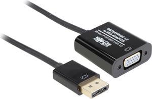 Tripp Lite DisplayPort to VGA Active Cable Adapter, DP 1.2, Converter for DP to HD15 (M/F), 1920 x 1200/1080p, 6 in. (P134-06N-VGA-V2)