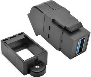 Tripp Lite USB 3.0 Keystone Panel Mount Coupler Angled F/F All in One Black (U325-000-KPA-BK)