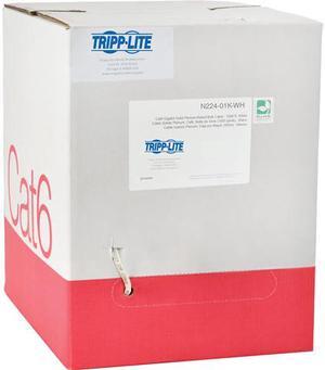 Tripp Lite Cat6 Gigabit Bulk Solid-Core Plenum-Rated CMP Cable, White, 1000 ft. (N224-01K-WH)