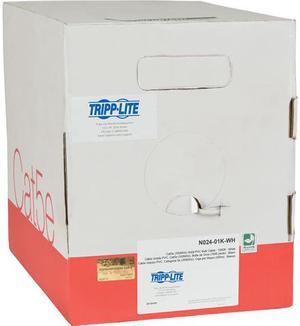 TRIPP LITE N024-01K-WH 1000 ft. Cat 5E White 350 MHz Bulk Solid-Core Plenum-Rated PVC Cable