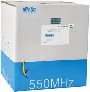 TRIPP LITE N222-01K-YW 1000 ft. Cat 6 Yellow Gigabit Bulk Solid-Core PVC Cable