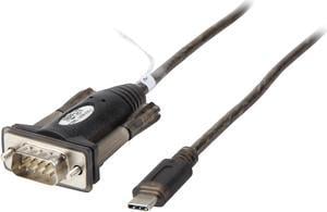 Tripp Lite USB-C to DB9 Serial Adapter Cable, 5' USB 2.0 Type C to RS-232 (M/M), 5 ft. (U209-005-C)
