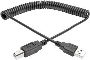 Tripp Lite U022-010-COIL Black USB 2.0 Hi-Speed A/B Coiled Cable (M/M)