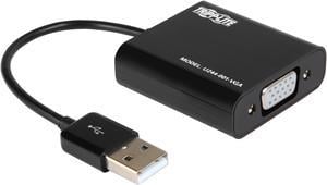 Tripp Lite USB 2.0 to VGA Dual/Multi-Monitor External Video Graphics Card Adapter w/Built-In USB Cable, 128 MB SDRAM, 1080p @ 60 Hz (U244-001-VGA)