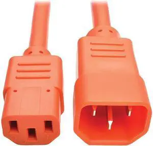 Tripp Lite Model P004-002-AOR 2 ft. Standard Computer Power Extension Cord, 10A, 18 AWG (IEC-320-C14 to IEC-320-C13) Male to Female