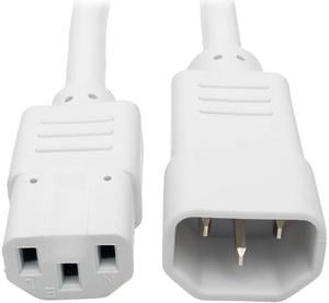 Tripp Lite Model P004-003-AWH 3 ft. Standard Computer Power Extension Cord, 10A, 18 AWG (IEC-320-C14 to IEC-320-C13) Male to Female