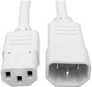 Tripp Lite Model P004-006-AWH 6 ft. Standard Computer Power Extension Cord, 10A, 18 AWG (IEC-320-C14 to IEC-320-C13) Male to Female
