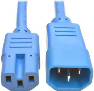 Tripp Lite Model P018-002-ABL 2 ft. Heavy-Duty Computer Power Cord, 15A, 14 AWG (IEC-320-C14 to IEC-320-C15) Male to Female