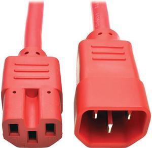 Tripp Lite Heavy-Duty Computer Power Cord, 15A, 14 AWG (IEC-320-C14 to IEC-320-C15), Red, 2 ft. (P018-002-ARD)