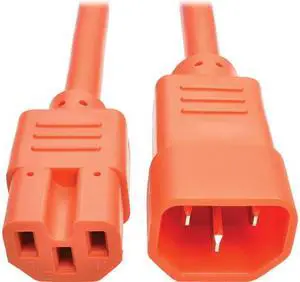 Tripp Lite Heavy-Duty Computer Power Cord, 15A, 14 AWG (IEC-320-C14 to IEC-320-C15), Orange, 3 ft. (P018-003-AOR)