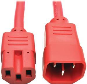 Tripp Lite Heavy-Duty Computer Power Cord, 15A, 14 AWG (IEC-320-C14 to IEC-320-C15), Red, 6 ft. (P018-006-ARD)