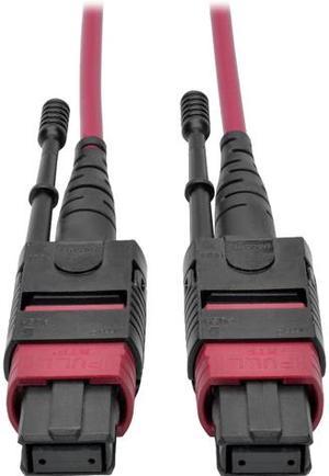 Tripp Lite MTP/MPO Multimode Patch Cable, 12 Fiber, 40 GbE, 40GBASE-SR4, OM4 Plenum-Rated (F/F), Push/Pull Tab, Magenta, 2 m (6.6 ft.) (N845-02M-12-MG)
