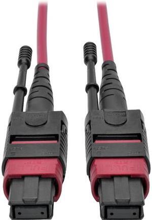Tripp Lite MTP/MPO Multimode Patch Cable, 12 Fiber, 40 GbE, 40GBASE-SR4, OM4 Plenum-Rated (F/F), Push/Pull Tab, Magenta, 5 m (16.4 ft.) (N845-05M-12-MG)
