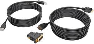 Tripp Lite 10 ft. HDMI/DVI/USB KVM Cable Kit, USB A/B Keyboard Video Mouse (P782-010-DH)