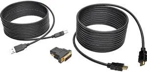 Tripp Lite 15 ft. HDMI/DVI/USB KVM Cable Kit, USB A/B Keyboard Video Mouse (P782-015-DH)