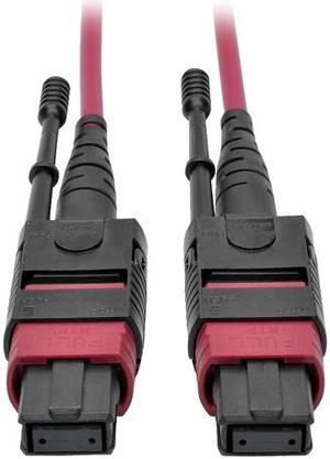 Tripp Lite MTP/MPO Multimode Patch Cable, 12 Fiber, 40 GbE, 40GBASE-SR4, OM4 Plenum-Rated (F/F), Push/Pull Tab, Magenta, 1 m (3.3 ft.) (N845-01M-12-MG)