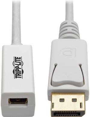 Tripp Lite DisplayPort to MiniDisplayPort Cable Adapter (M/F), 4K x 2K, DP to MDP, 6-in. (P134-06N-MDP)