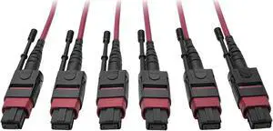 Tripp Lite MTP/MPO Multimode Base-8 Trunk Cable, 24-Strand, 40/100 GbE, 40/100GBASE-SR4, OM4 Plenum-Rated (3xF/3xF), Push/Pull Tab, Magenta, 15M (N858-15M-3X8-MG) Tripp Lite MTP/MPO Multimode Base-8 Trunk Cable, 24-Strand, 40/100 GbE, 40/100GBASE-SR4, OM4 Plenum-Rated (3xF/3xF), Push/Pull Tab, Magenta, 15M (N858-15M-3X8-MG)