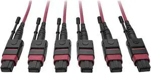 Tripp Lite MTP/MPO Multimode Base-8 Trunk Cable, 24-Strand, 40/100 GbE, 40/100GBASE-SR4, OM4 Plenum-Rated (3xF/3xF), Push/Pull Tab, Magenta, 61M (N856-61M-3X8-MG) Tripp Lite MTP/MPO Multimode Base-8 Trunk Cable, 24-Strand, 40/100 GbE, 40/100GBASE-SR4, OM4 Plenum-Rated (3xF/3xF), Push/Pull Tab, Magenta, 61M (N856-61M-3X8-MG)