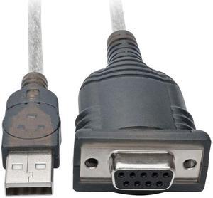 Tripp Lite 18in USB to Null Modem Serial Adapter FTDI w/ COM Retention M/F