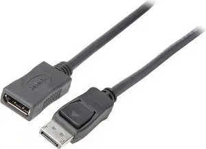 Tripp Lite P579-015 15 ft. Black DisplayPort Extension Cable with Latch, 4K x 2K (3840 x 2160) @ 60 Hz, HDCP 2.2 (M/F) Male to Female