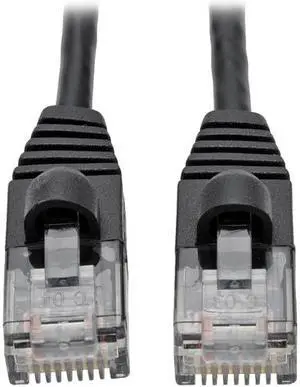 Tripp Lite Cat6a Gigabit Snagless Molded Slim UTP Patch Cable M/M Black 3 ft. (N261-S03-BK)