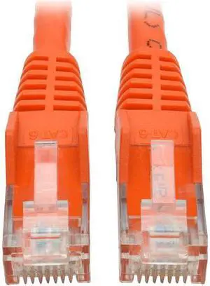 TRIPP LITE N201-015-OR 15 ft. Cat 6 Orange Gigabit Snagless Molded UTP Patch Cable (RJ45 M/M)