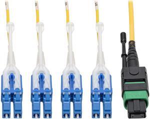 Tripp Lite MTP/MPO (APC) to 8xLC SMF Fiber Breakout Cable QSFP+ 40/100Gb 5M (N390-05M-8LC-AP)