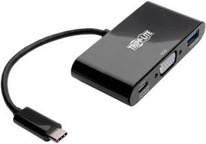 Tripp Lite USB C to VGA Multiport Adapter w/USB Hub PD Charging 1080p Black (U444-06N-VUB-C)