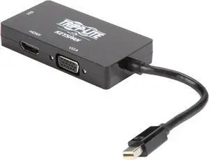 Tripp Lite Mini DisplayPort 1.2 to VGA/DVI/HDMI Adapter Converter 4K Black (P137-06N-HDVK6B)