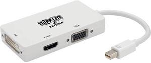 Tripp Lite Mini DisplayPort 1.2 to VGA/DVI/HDMI Adapter Converter 4K White (P137-06N-HDV4KW)