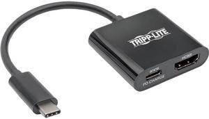 Tripp Lite USB C to HDMI Adapter Converter w/ PD Charging 4K USB Type C (U444-06N-H4B-C)