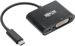 Tripp Lite USB C to DVI Adapter w/PD Charging 1080p Black USB Type C to DVI (U444-06N-DB-C)